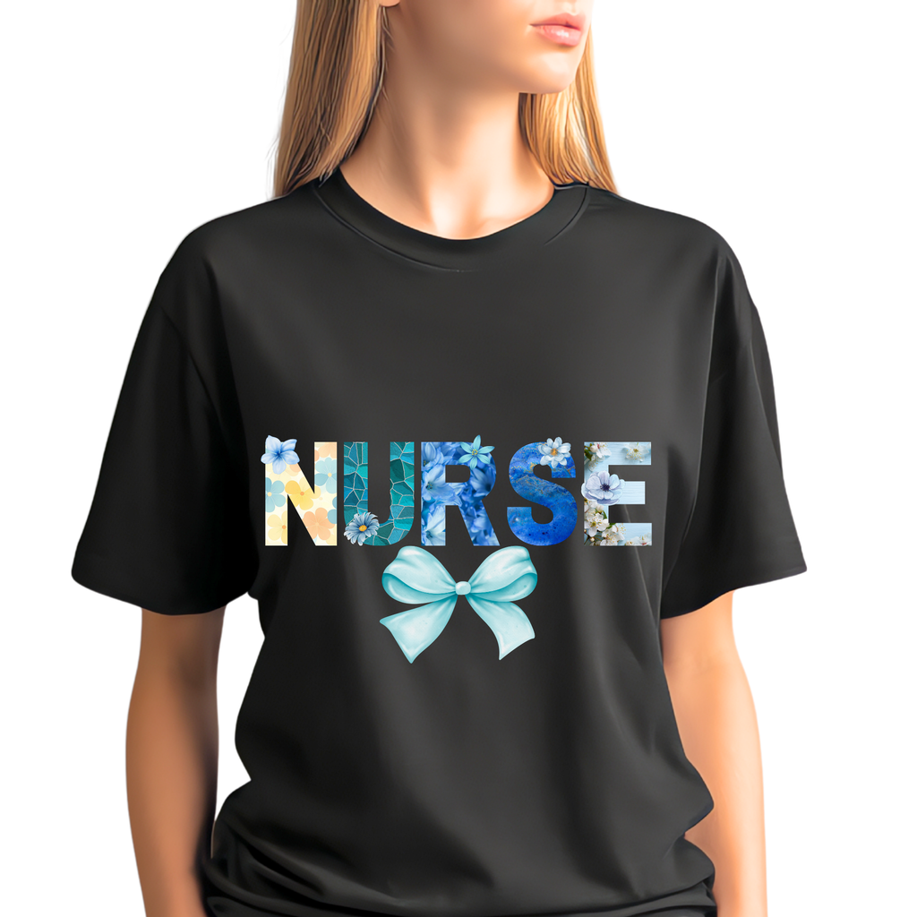 Nurse Floral Bow T-Shirt | Women’s Cute Graphic Tee