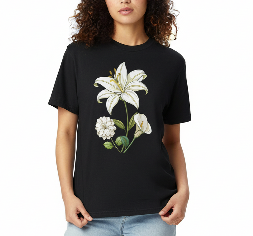 Gracelle Comfort Colors Women's Floral T-Shirt | Vintage Wildflower Botanical Tee